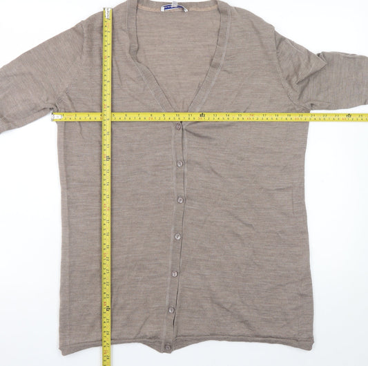 Womens UK Size 20 Gray & Osbourn Beige Cardigan Jumper