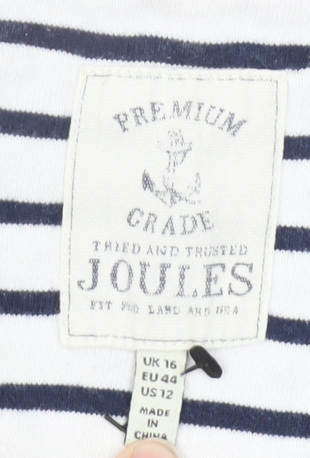 Womens UK Size 16 Joules White Pullover Sweatshirt