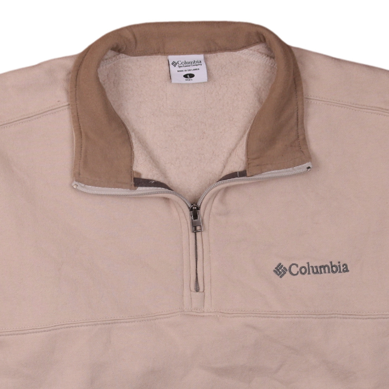 Mens UK Size L Columbia Beige Pullover Sweatshirt