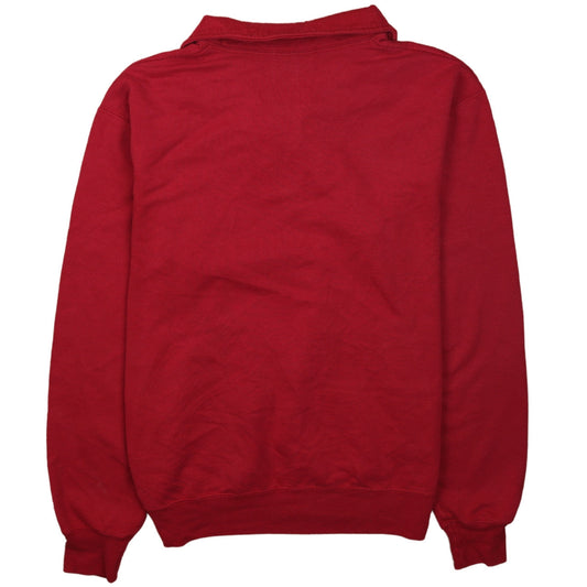Mens UK Size M Champion Red 1/4 Zip Sweatshirt