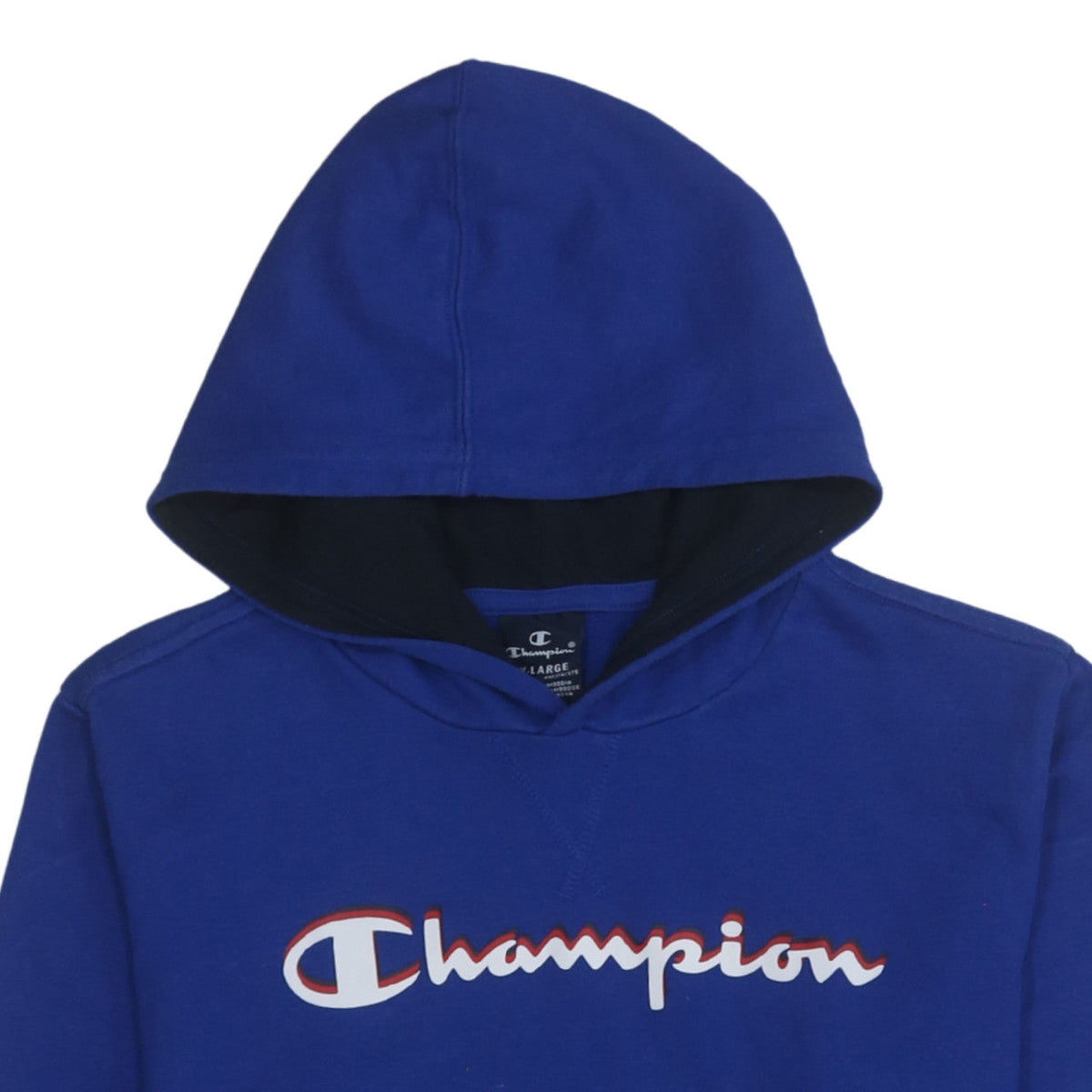 Additional view of Champion boys’ blue pullover hoodie 15-16 years logo fleece sweatshirt