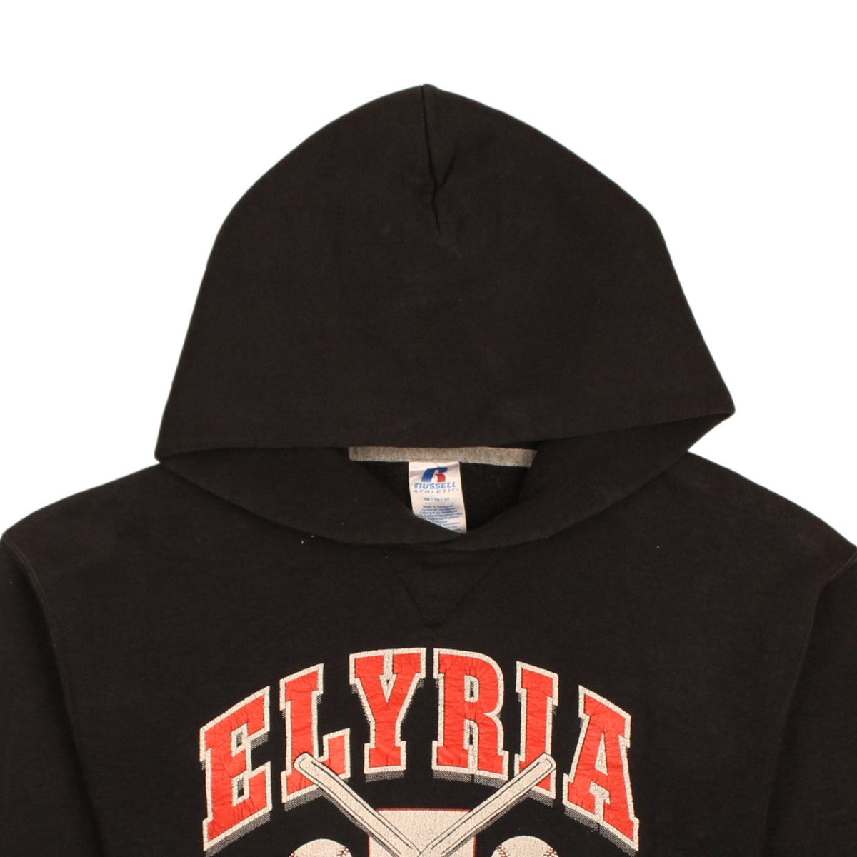 Mens UK Size M Russell Athletic Black Pullover Hoodie