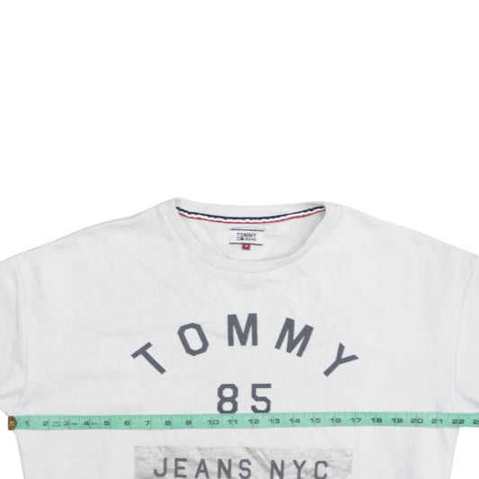 Mens UK Size S Tommy Jeans White Pullover Sweatshirt
