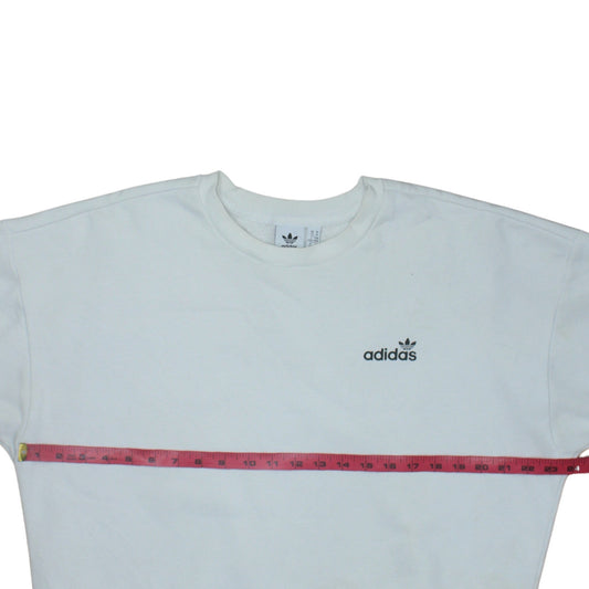 Womens UK Size 14 adidas White Pullover Sweatshirt