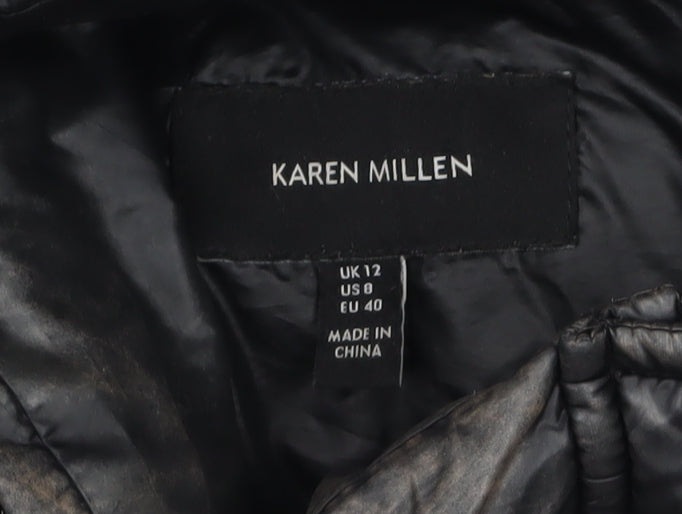 Womens UK Size 12 Karen Millen Black Puffer Jacket