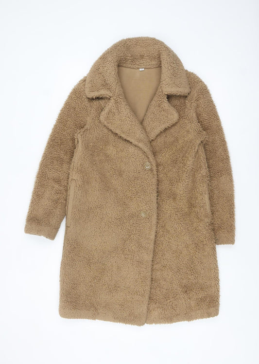 Womens UK Size S Uniqlo Beige Overcoat