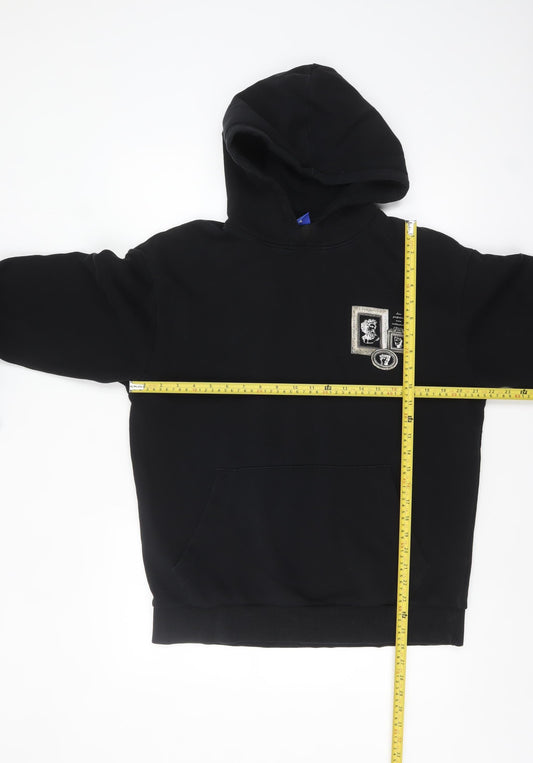 Mens UK Size L JACK & JONES Black Pullover Hoodie