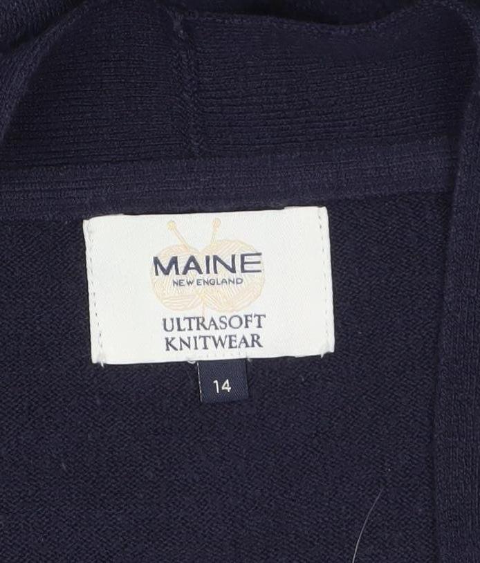 Womens UK Size 14 Maine New England Blue Cardigan Jumper