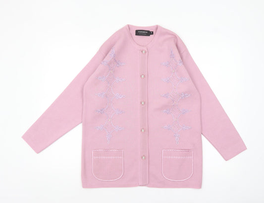 Womens UK Size S Paramour Pink Cardigan Jumper