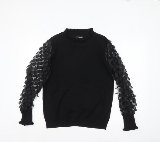 Quiz Women's Black Puff Sleeve High Neck Pullover Jumper M