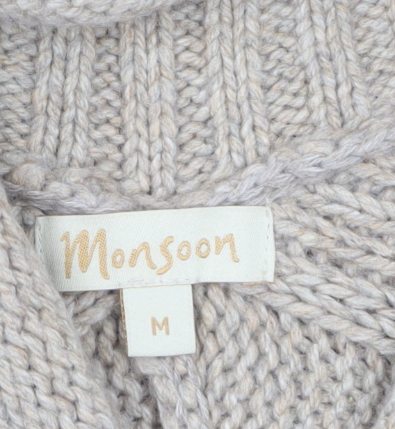 Womens UK Size M Monsoon Beige Cardigan Jumper