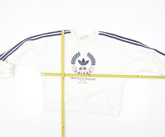 Womens UK Size 10 adidas White Pullover Sweatshirt