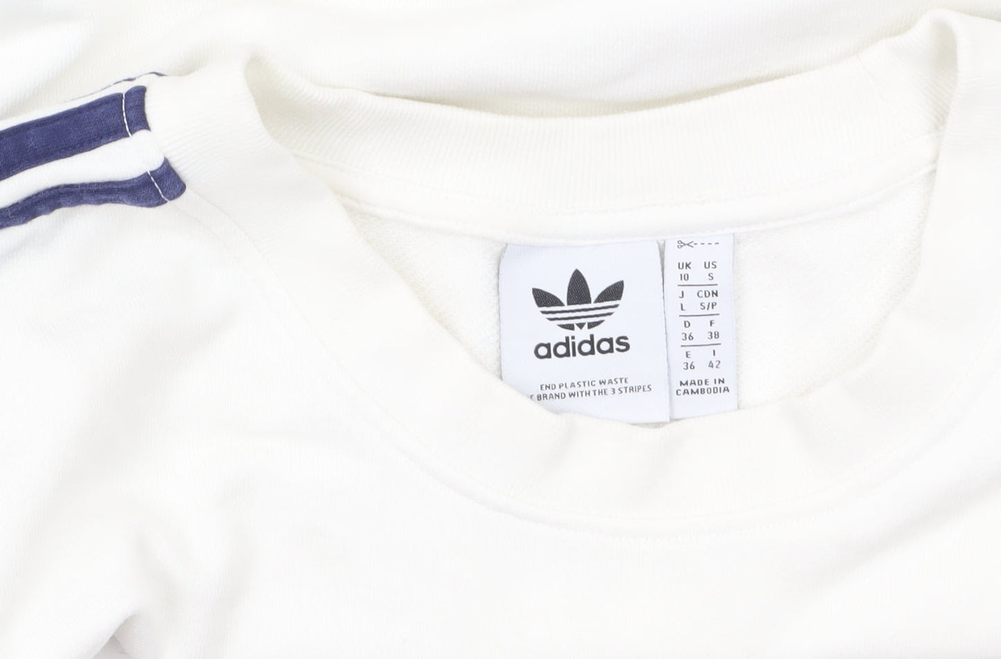 Womens UK Size 10 adidas White Pullover Sweatshirt