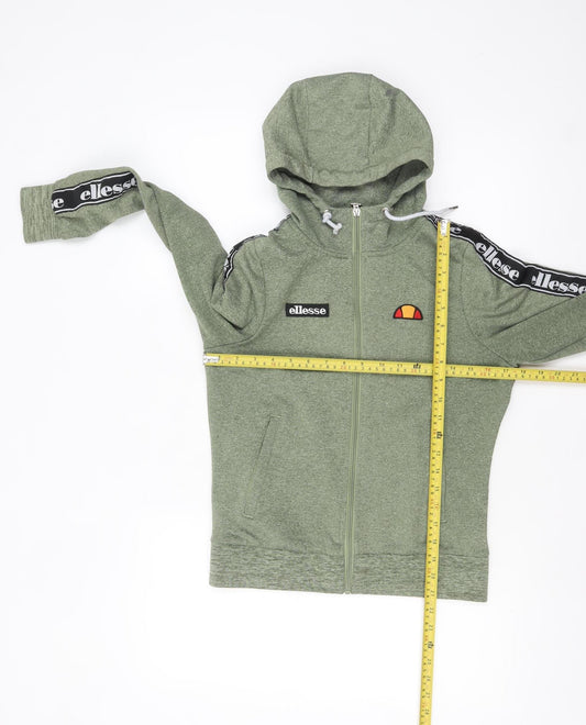 Womens UK Size 8 ellesse Green Full Zip Hoodie