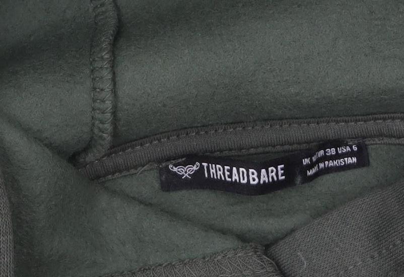 Womens UK Size 10 Threadbare Green Pullover Hoodie