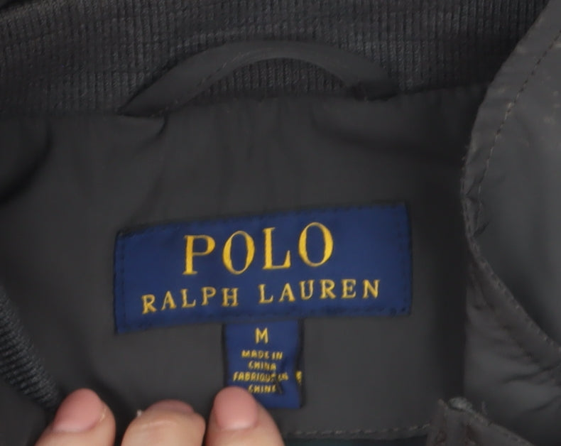 Mens UK Size M Ralph Lauren Grey Bomber Jacket