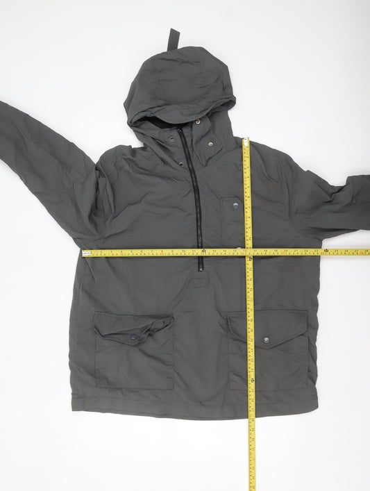 Next Men’s Grey Nylon Hooded Anorak Jacket L Lightweight Outdoor
