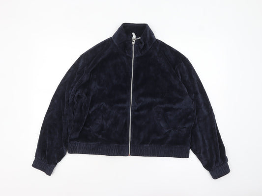 Womens UK Size 16 H&M Blue Bomber Jacket