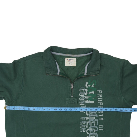 Champion Men's Green XL 1/4 Zip Fleece Activewear Jacket