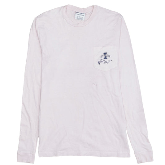 Champion Women's Pink Long Sleeve Crew Neck Cotton T-Shirt S