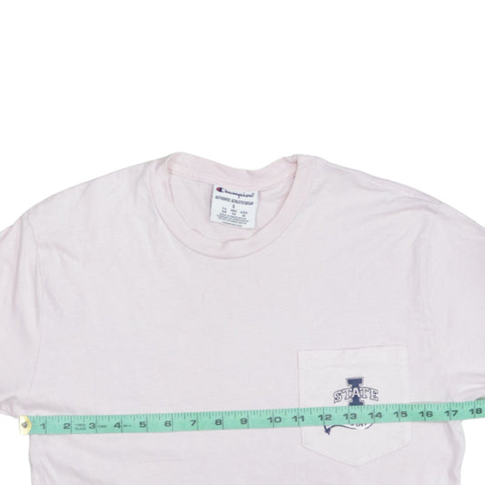 Champion Women's Pink Long Sleeve Crew Neck Cotton T-Shirt S