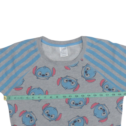 Disney Girls Grey Stitch Print Pullover Sweatshirt XL
