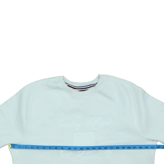 Mens UK Size L Tommy Hilfiger White Pullover Sweatshirt