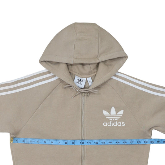 Mens UK Size XS adidas Beige Full Zip Hoodie