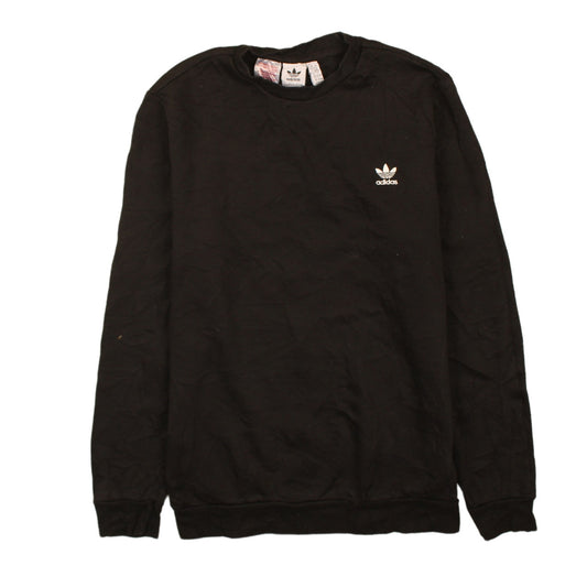 Additional front view of Adidas boys’ black crew neck pullover sweatshirt 15-16 years fleece logo
