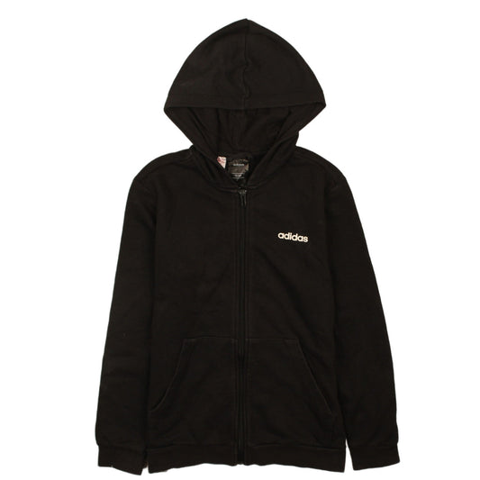 Additional front view of Adidas boys’ black full zip hoodie 12-13 years hooded sweatshirt