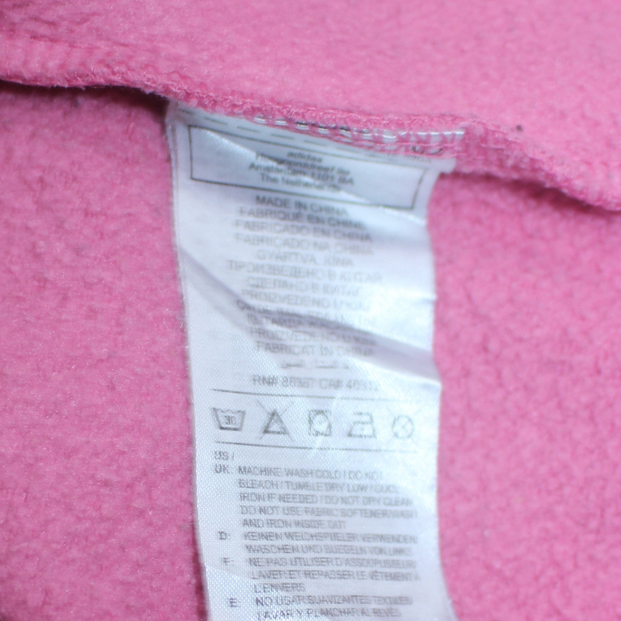 Womens UK Size 14 adidas Pink Pullover Hoodie
