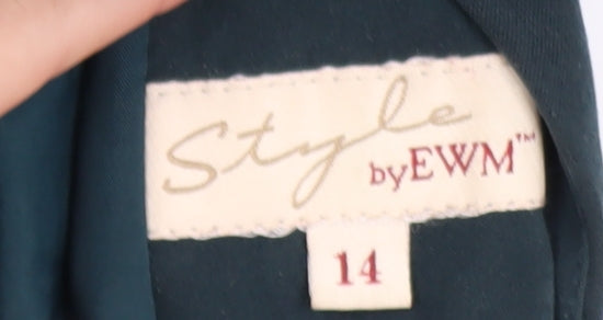 Womens UK Size 14 Style by EWM Blue Overcoat