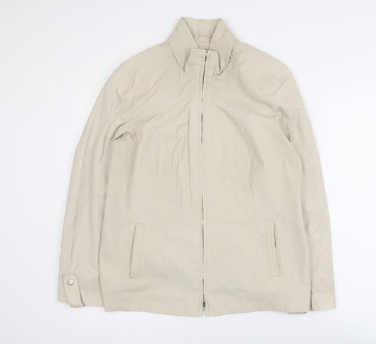 Bm Women’s Beige Size 12 Lightweight Cotton Blend Zip Jacket