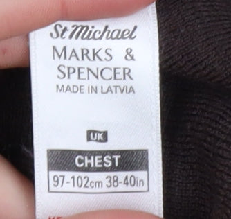Mens UK Size M Marks and Spencer Brown Pullover Jumper