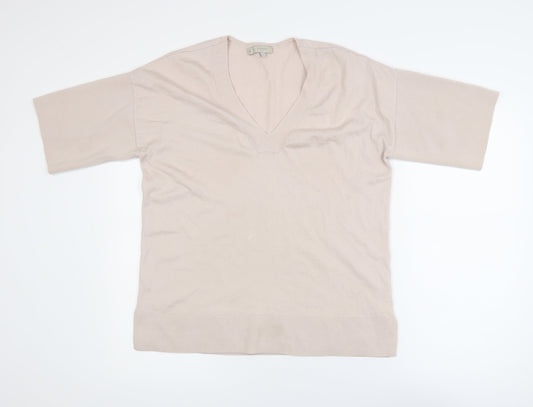 Womens UK Size S Hobbs Beige Basic Blouse