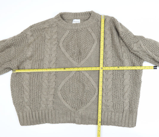 Womens UK Size L SNDYS Beige Pullover Jumper
