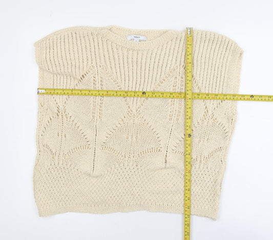 NEXT Women’s Beige Open Knit Cotton Sleeveless Jumper L