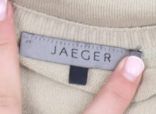 Womens UK Size M Jaeger Beige Basic T-Shirt