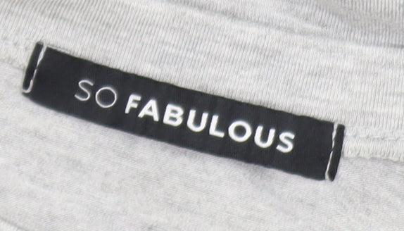 Womens UK Size 24 So Fabulous Grey Basic T-Shirt