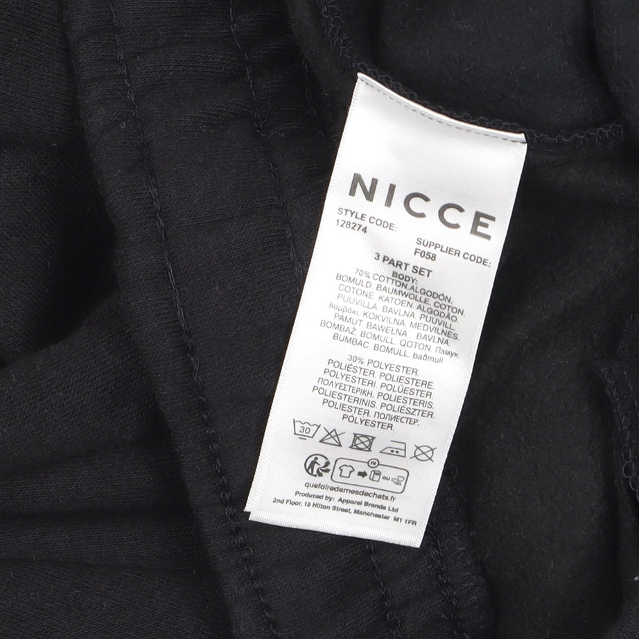 Mens UK Size M NICCE Regular Fit Jogger Black Trousers