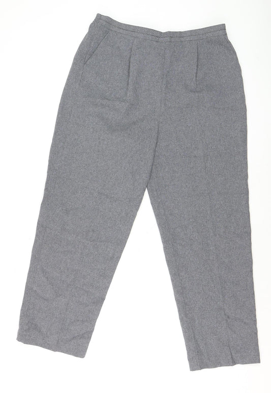 Womens UK Size 14 BM Collection Regular Fit Casual Workwear Grey Trousers