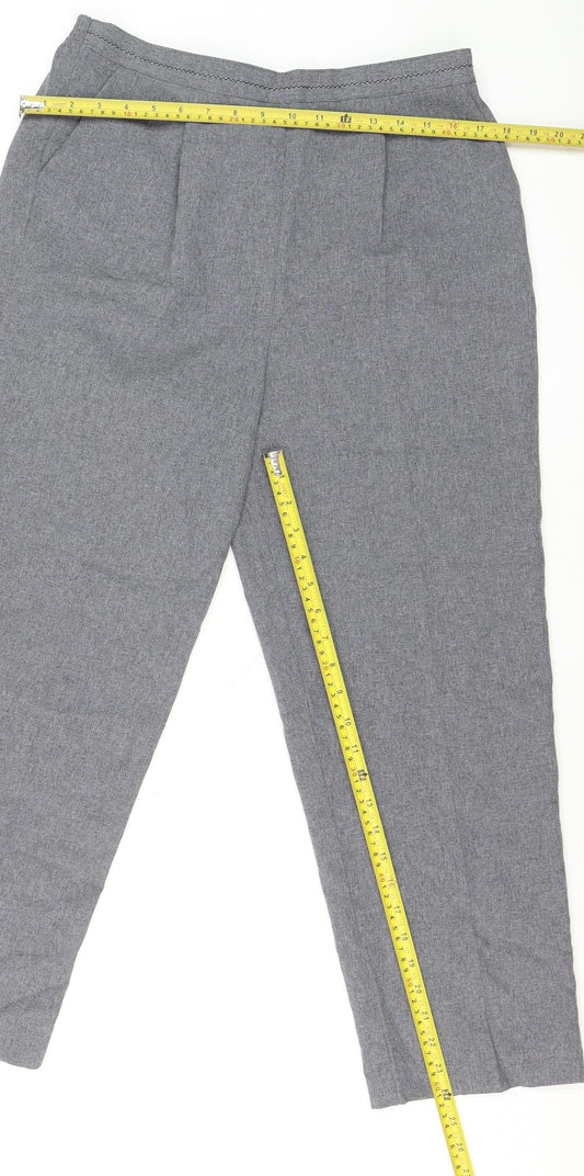 Womens UK Size 14 BM Collection Regular Fit Casual Workwear Grey Trousers