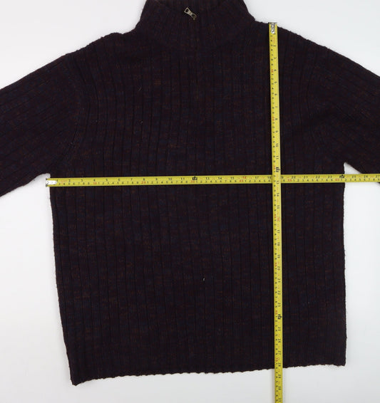 Mens UK Size 2XL Marks and Spencer Purple 1/4 Zip Jumper