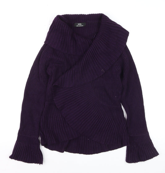 Womens UK Size 12 Marks and Spencer Purple Wrap Jumper