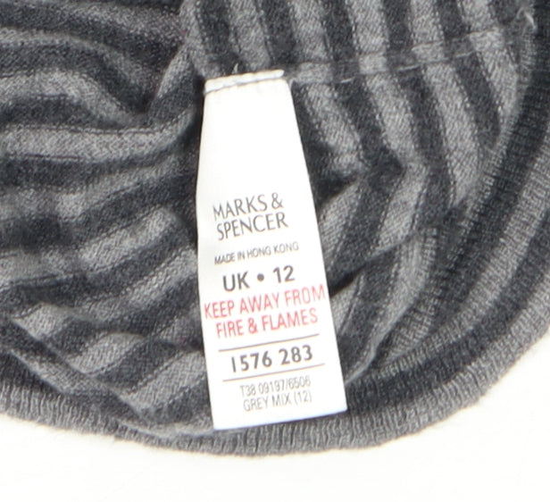 Womens UK Size 12 Marks and Spencer Grey Tunic Blouse