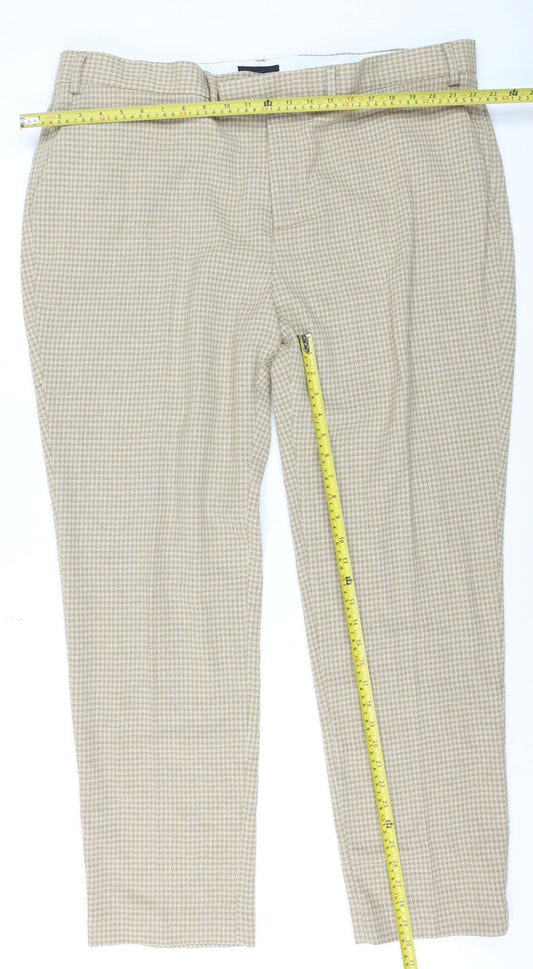 ASOS Men's Beige Check Chino Trousers Size 44 Regular Fit