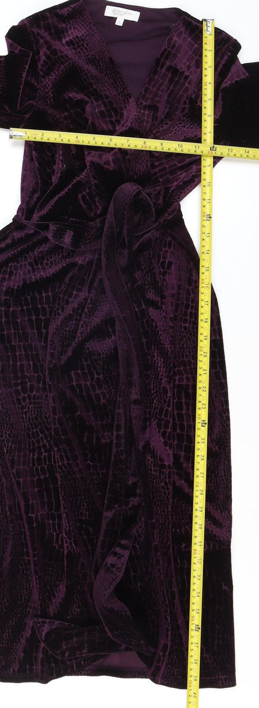 Principles Petite Purple Velvet Wrap Dress Size 6 Women’s Partywear
