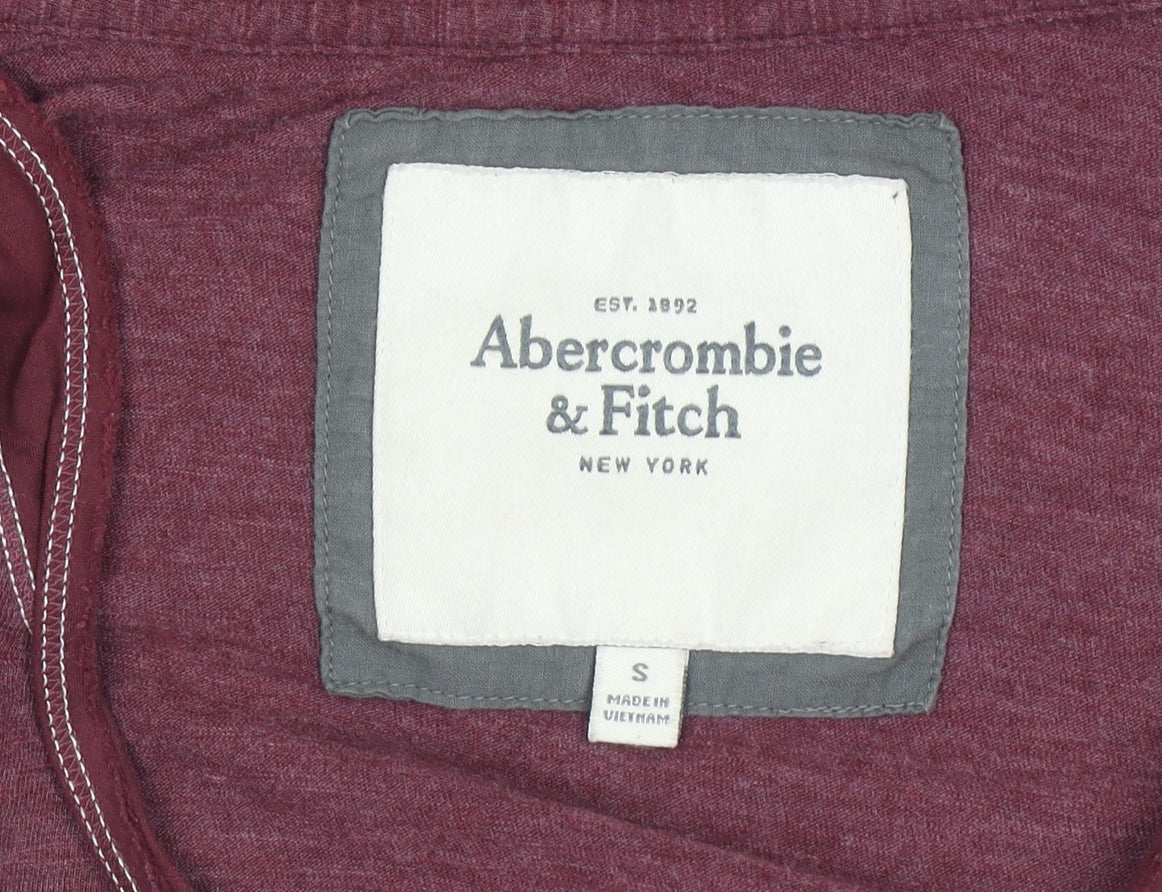 Womens UK Size S Abercrombie & Fitch Red Basic T-Shirt