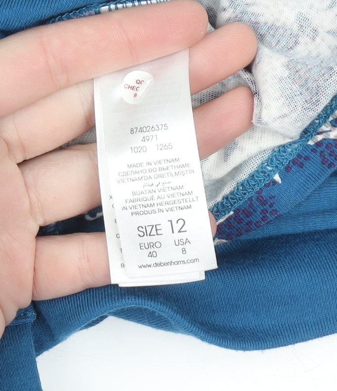 Womens UK Size 12 Maine New England Blue Tunic Blouse