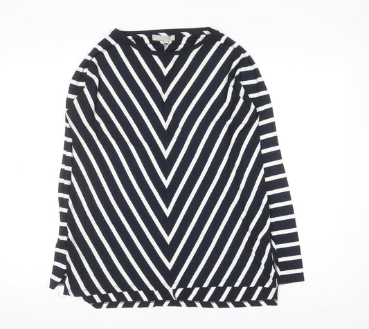 Hobbs Women’s Black White Stripe Long Sleeve Jersey T-Shirt Size S